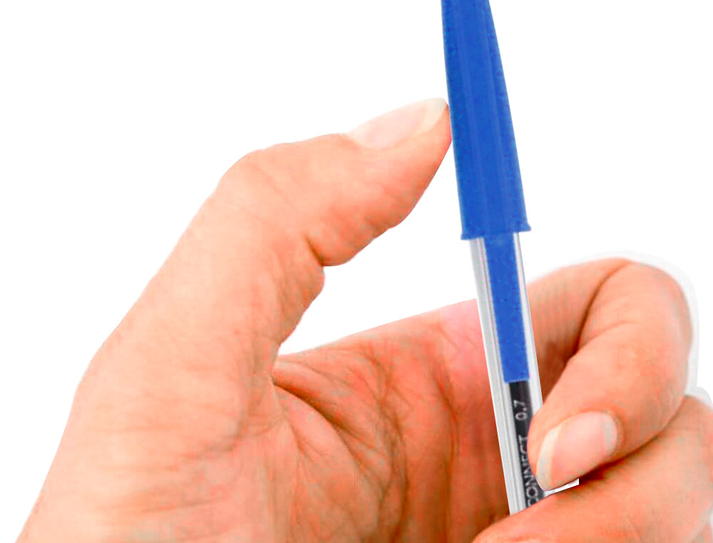 STYLO-BILLE Q-CONNECT CRITURE MOYENNE 0.7MM ENCRE CLASSIQUE BILLE INDFORMABLE CAPUCHON COULEUR ENCRE BLEU