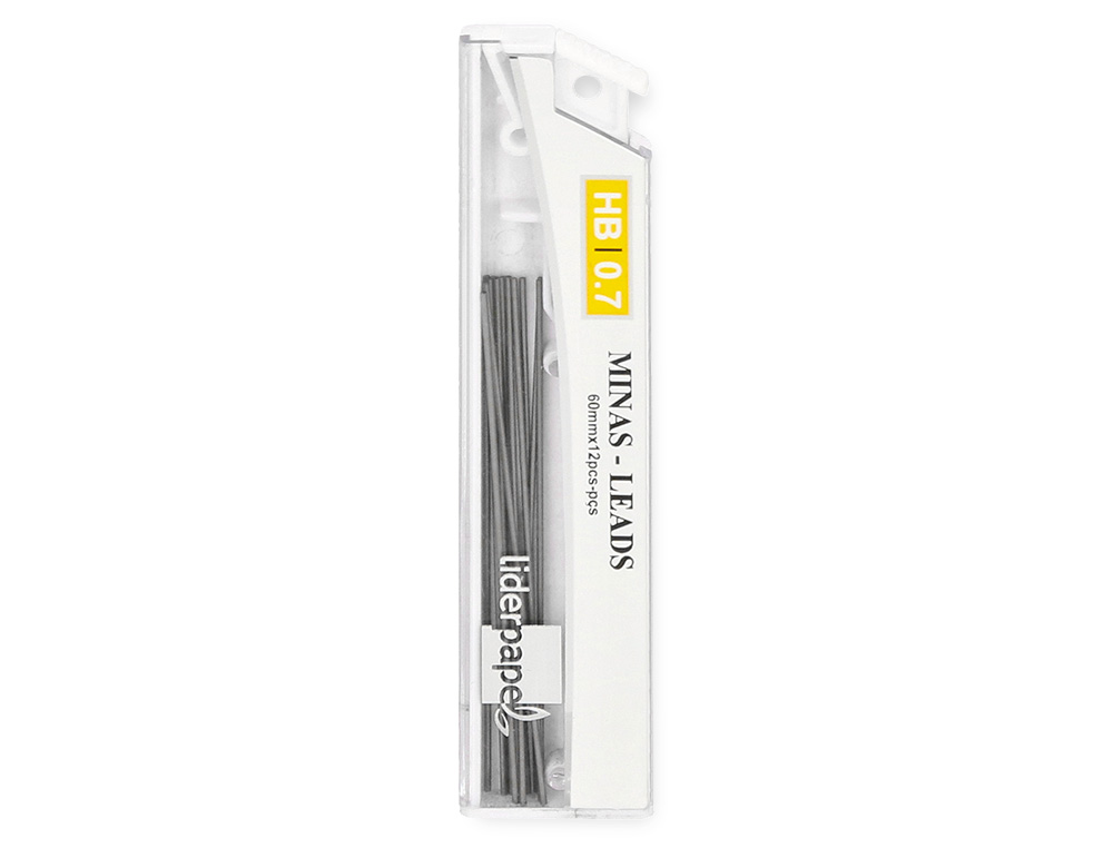 MINE LIDERPAPEL 0.7MM HB GRAPHITE TRÈS RÉSISTANTE TOUS PORTEMINES ÉTUI 12 UNITÉS
