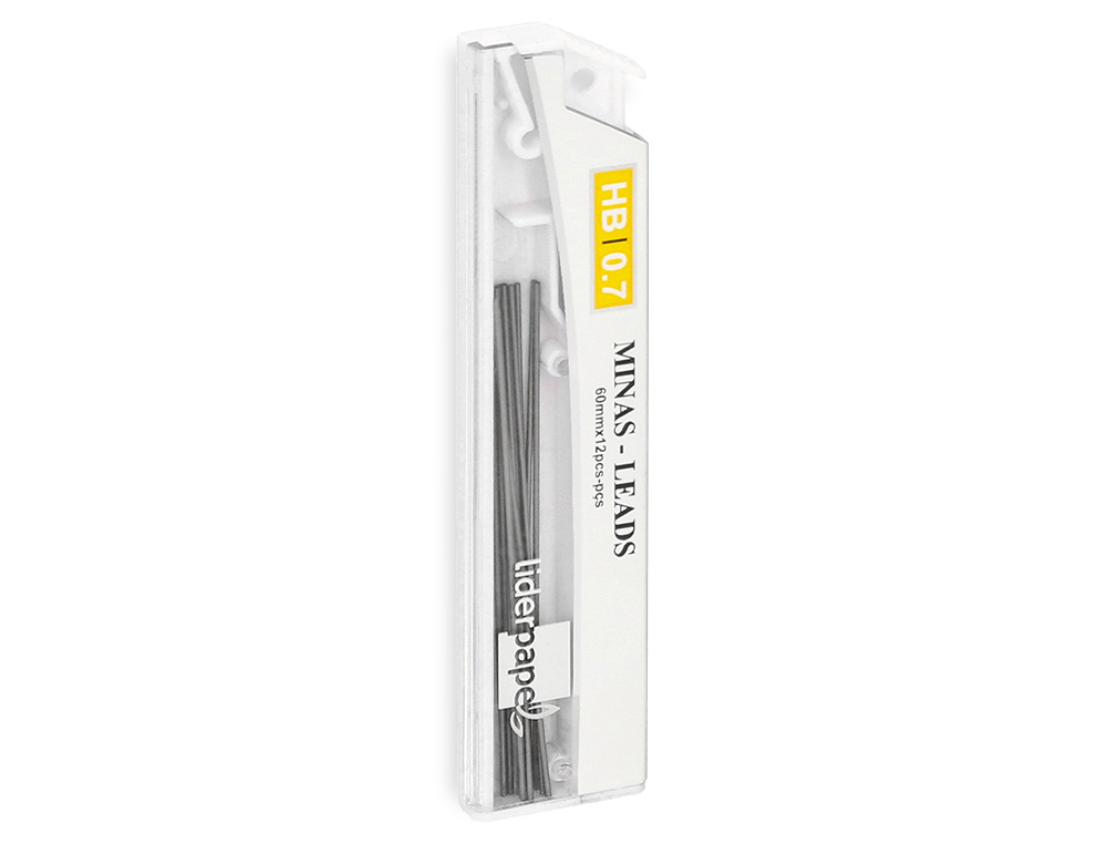 MINE LIDERPAPEL 0.7MM HB GRAPHITE TRÈS RÉSISTANTE TOUS PORTEMINES ÉTUI 12 UNITÉS