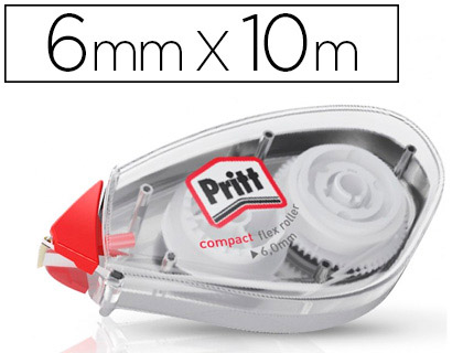 CORRECTEUR PRITT COMPACT DVIDOIR RUBAN 6MMX10M 1 LIGNE APPLICATION FRONTALE RCRITURE IMMDIATE PROTECTION EMBOUT