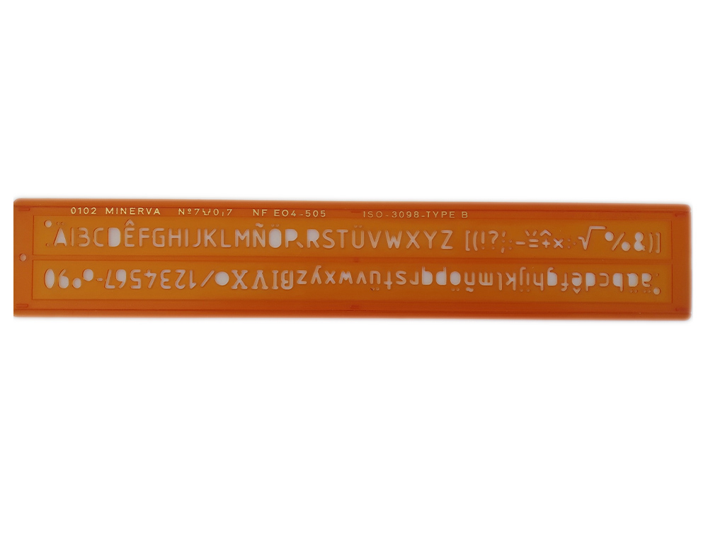 TRACE-LETTRES MINERVA TRACAGE TECHNIQUE 7MM ORANGE