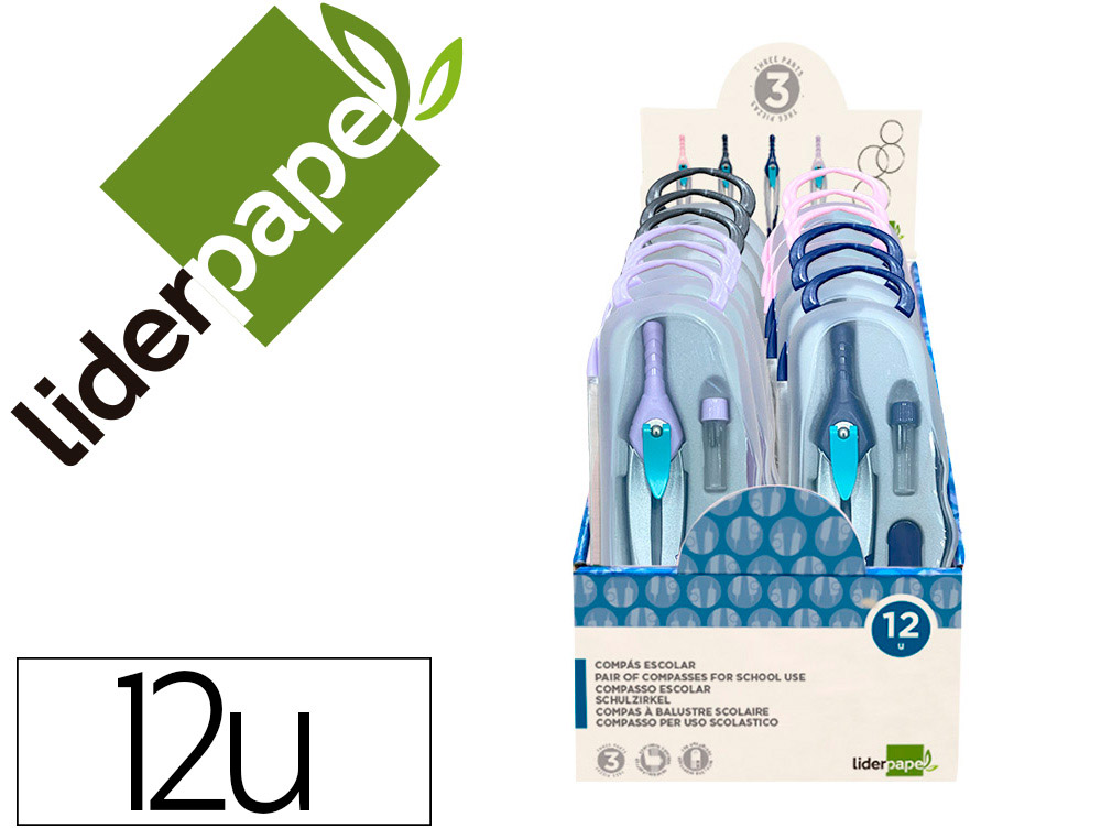 PRESENTOIR LIDERPAPEL COMPAS LOCK DEVICE ADAPTATEUR        UNIVERSEL ET MINES COLORIS    ASSORTIS 12 UNITES
