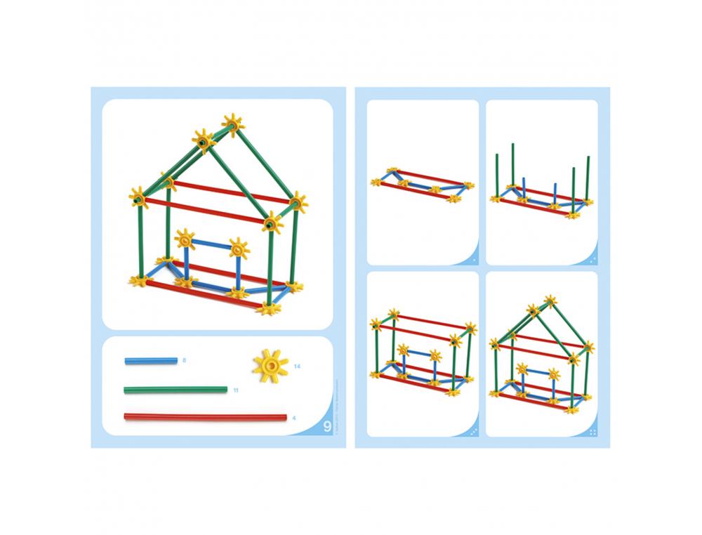 BAMBOUCHICOLOR NATHAN LOT DE 12 FICHES POUR JEUX DE        CONSTRUCTION BAMBOUCHICOLOR