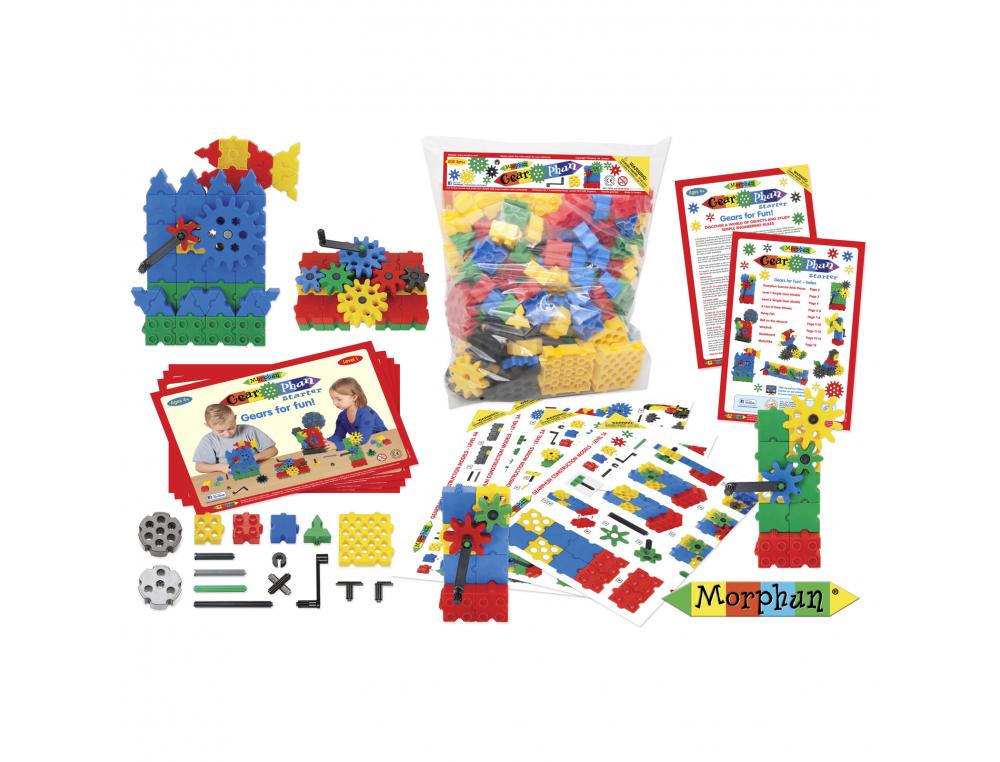 GEAR PHUN ENGRENAGES MORPHUN PREMIERES CONSTRUCTIONS ROUES PIECES ETC 200 PIECES 16      CARTES A4 4 FICHES D