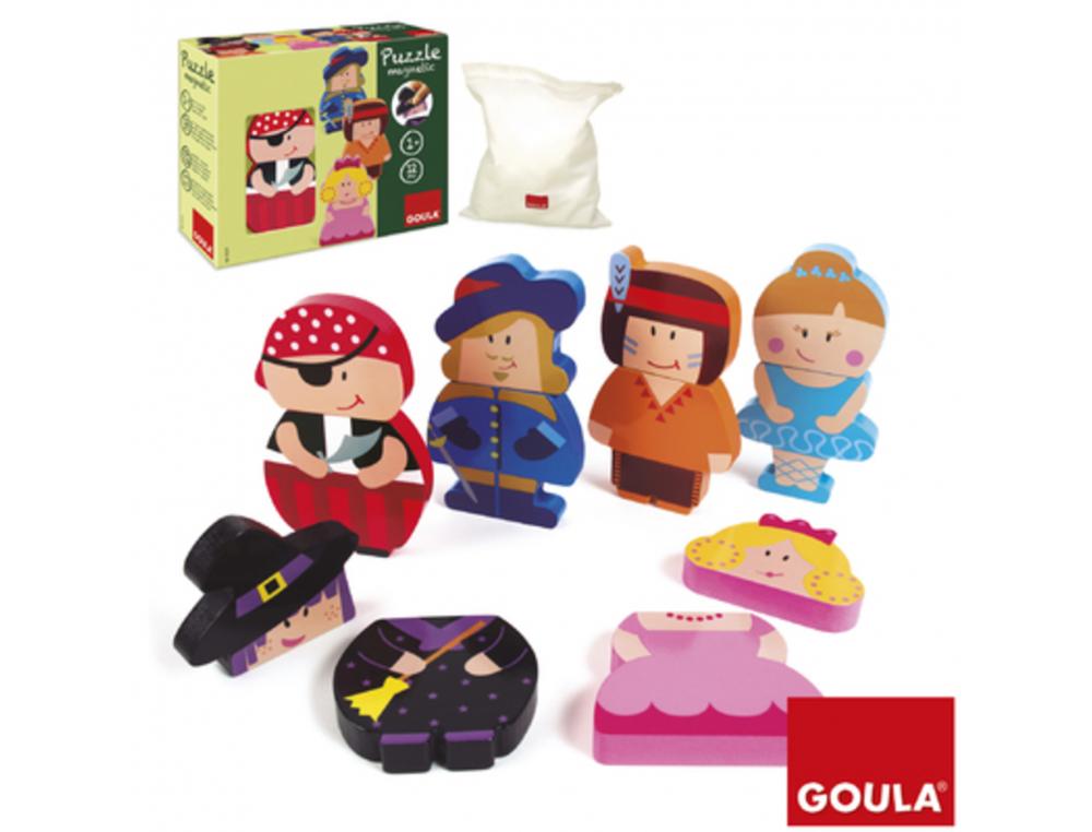 PUZZLES MAGNETIQUES LES PERSONNAGES GOULA 2 PIECES    CHACUN TETE ET CORPS 6        PERSONNAGES 12 PIECES