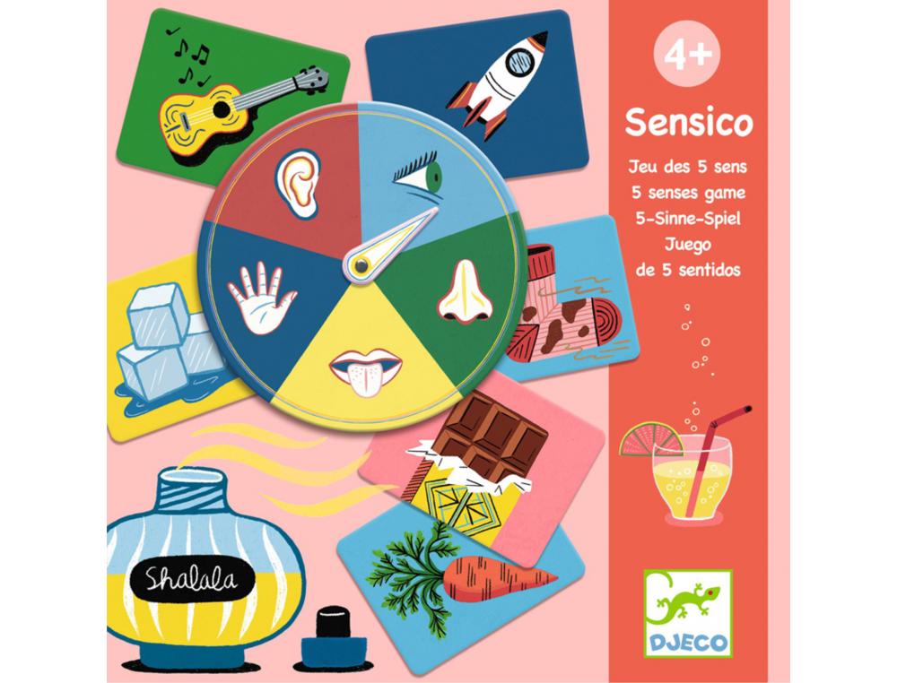 JEUX DE RECONNAISSANCE SENSORIEL DJECO SENSICO JEU   EDUCATIF THEME 5 SENS 34      CARTES 1 ROUE DES SENS EN 10