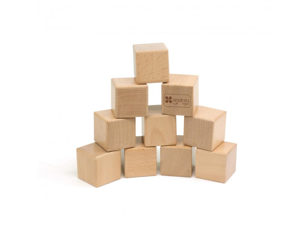 PEDAGOGIE MONTESSORI ANDREU TOYS CUBES SONORES SENSORIELS EN BOIS AVEC 5 SONS           DIFFERENTS 2X5 CUBES 1 SAC DE