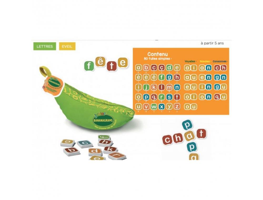 FRANCAIS JOUER AVEC LES LETTRES BANANAGRAMS JUNIOR    INTERET PEDAGOGIQUE           DECOUVERTE DE L ALPHABET 80