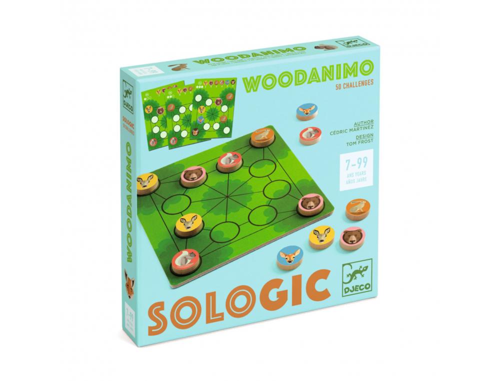 LOGIQUE ET REFLEXION DJECO WOODANIMO PLACER LES ANIMAUX  DANS LA FORET 50 CARTES 24    JETONS EN 10 LANGUES 1 JOUEUR