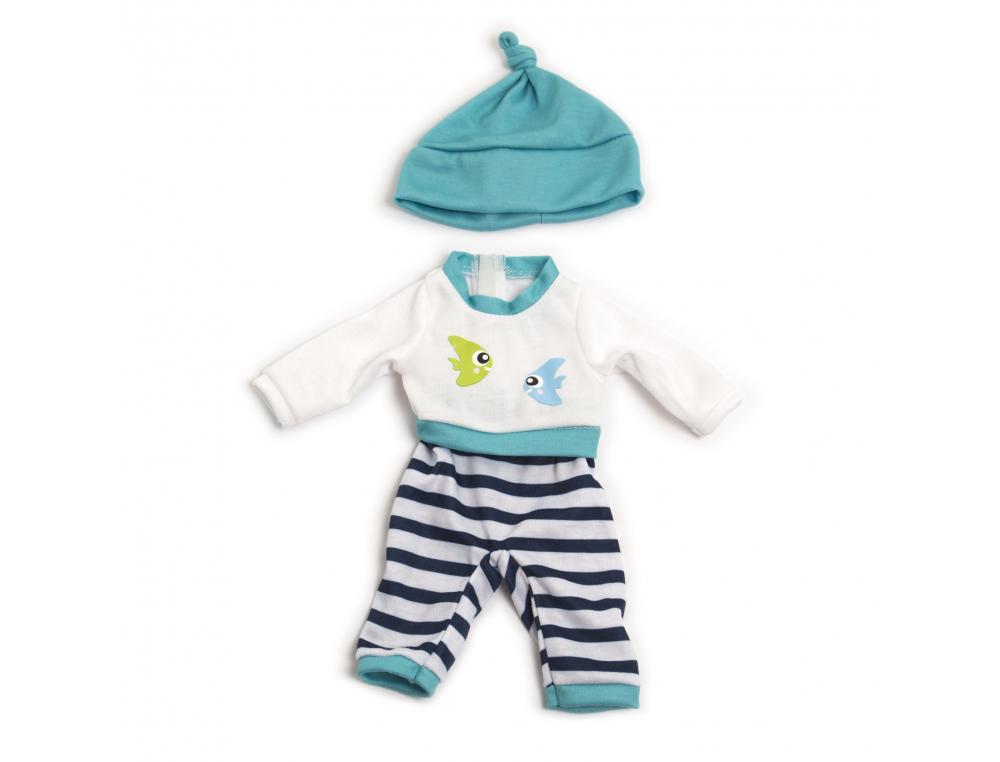 ENSEMBLE PYJAMA 3 PIECES BLEUES  GARCON  32CM MINILAND