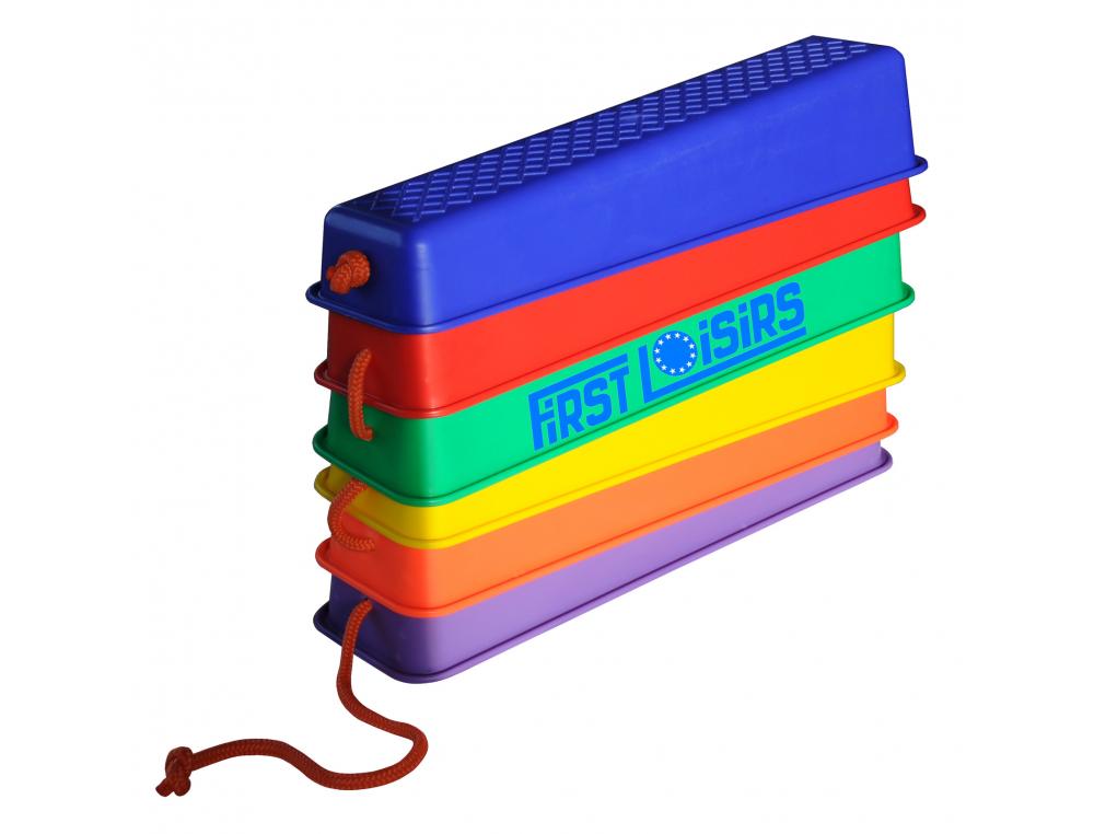 PARCOURS DE 6 POUTRES 50X14CM COULEURS ASSORTIES