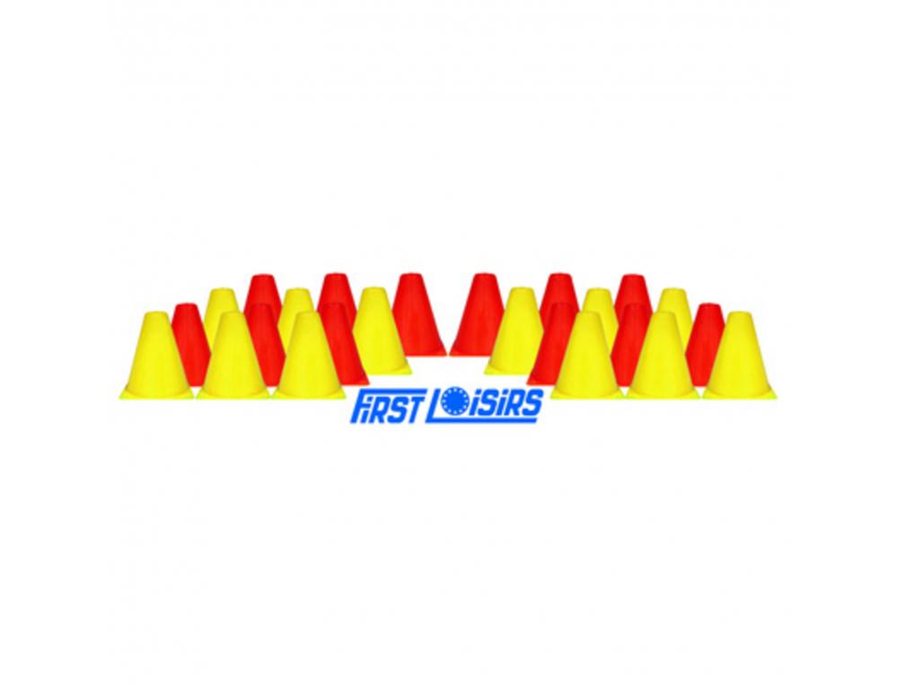 CONE FIRST LOISIRS MARQUAGE EN PLASTIQUE HAUTEUR 15CM LOT 24 UNITES