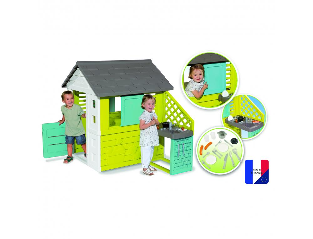 ENSEMBLE SMOBY TOYS MAISON PRETTY + CUISINE ETE 17       ACCESSOIRES INCLUS ANTI UV    145X110X127CM