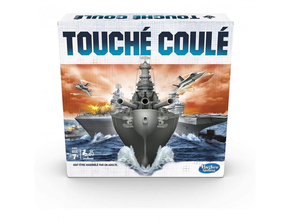 JEU DE SOCIETE HASBRO TOUCHE COULE CONSOLES DE JEU 10      NAVIRES TORPILLES ROUGES ET   BLANCHES 2 JOUEURS