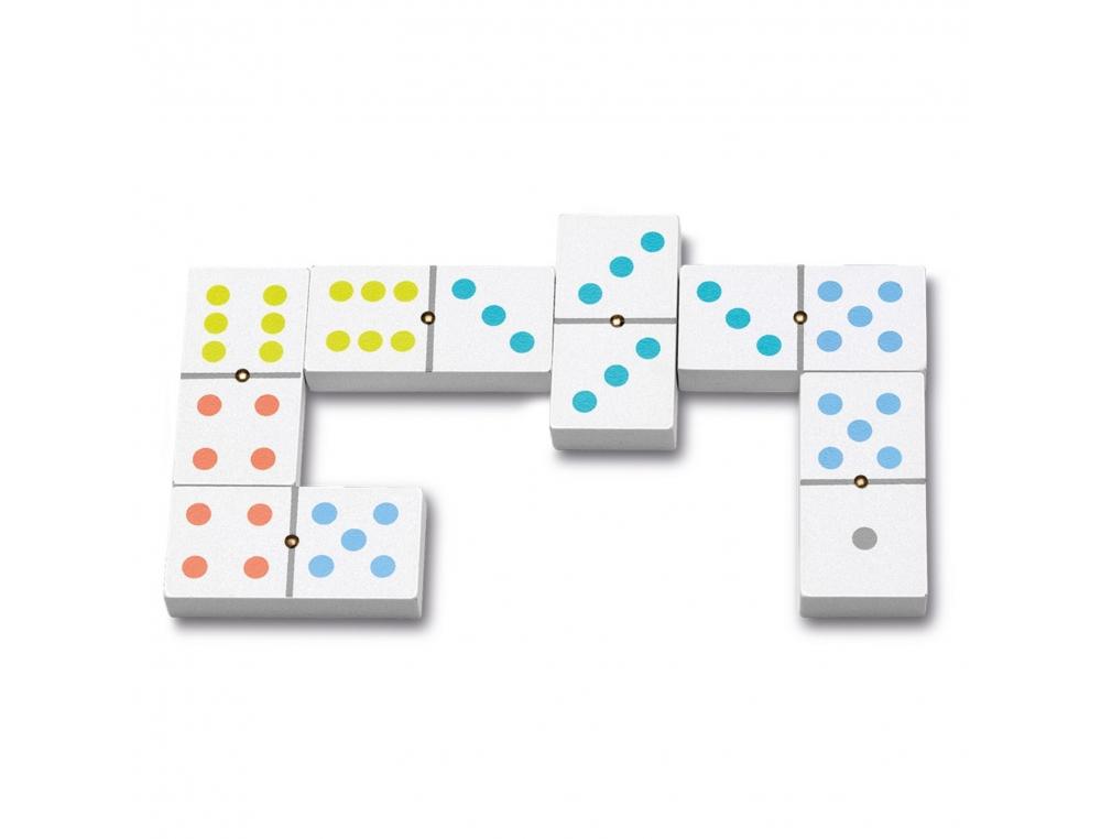 JEU DE 28 DOMINOS CAYRO BOIS 2 A 4 JOUEURS COLORIS PASTELS