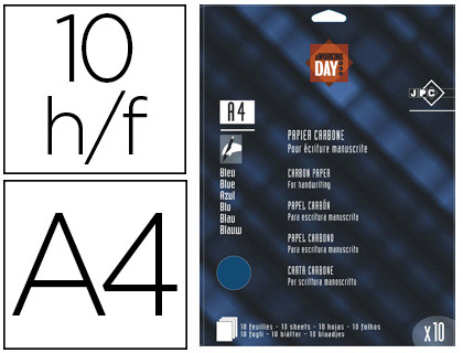 PAPIER CARBONE JPC DAY A4 210X297MM FILM ISOTIL POUR CRITURE MANUSCRITE POCHETTE 10 FEUILLES