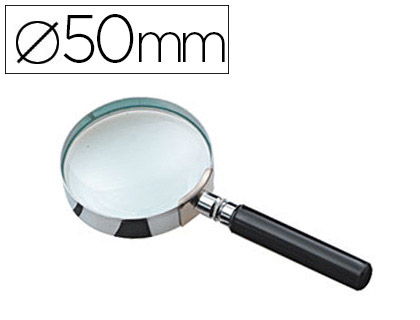 LOUPE JPC RONDE LENTILLE VERRE 50MM DIAMTRE GROSSISSEMENT PAR 3 MONTURE MTAL CHROM