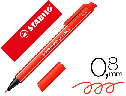 STYLO-FEUTRE STABILO POINTMAX POINTE MOYENNE NYLON TRAC 0.8MM ULTRA ROBUSTE COLORIS ROUGE
