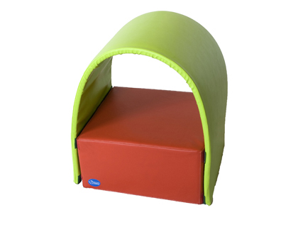 BLOC TUNNEL SUMO DIDACTIC DEUX PICES PISTACHE/ROUGE 50X50X75CM