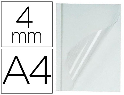 COUVERTURE FELLOWES THERMORELIEUR PR-ENCOLLE DESSUS PVC DESSOUS CARTON BLANC 33/44F PAISSEUR 4MM A4 BOTE 100F