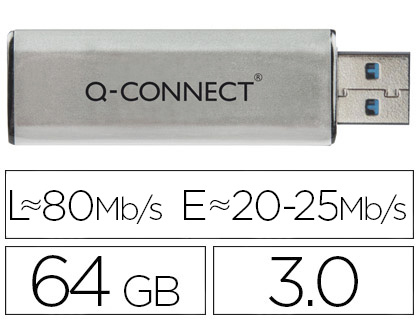 CL USB Q-CONNECT 3.0 64GB LECTURE175MB/S CRITURE 60MB/S    RTRACTABLE INTERFACE SUPERSPEED 3.0 COMPATIBLE USB 2.0