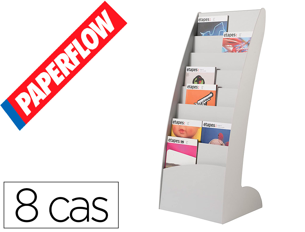 PRESENTOIR COURBO 8 CASES GRIS