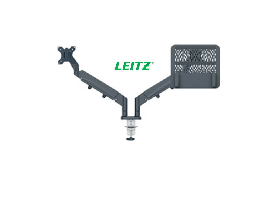 LEITZ Bras pour cran Ergo avec support ordinateur portable
