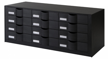 PAPERFLOW Bloc  tiroirs, 12 tiroirs, couleur noir