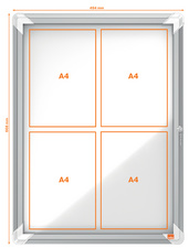 Nobo Vitrine d'affichage Premium Plus fond en mtal 4x A4